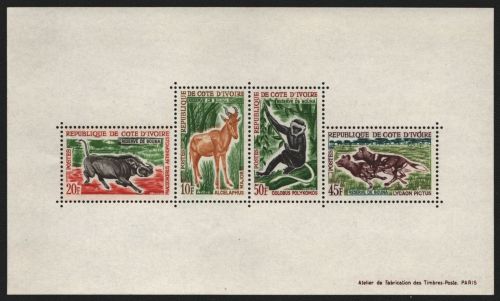 Elfenbeinküste 1963 - Mi-Nr. Block 2 ** - MNH - Wildtiere / Wild animals