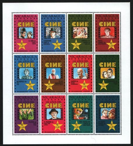 Nicaragua 1994 - Mi-Nr. 3435-3446 ** - MNH - 100 Jahre Kino