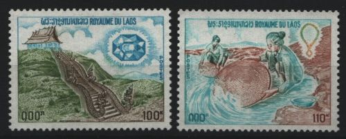 Laos 1975 - Mi-Nr. 394-395 ** - MNH - Mineralien