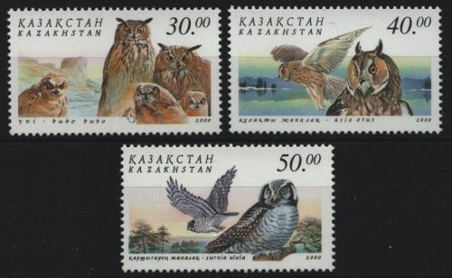 Kasachstan 2001 - Mi-Nr. 322-324 ** - MNH - Vögel / Birds