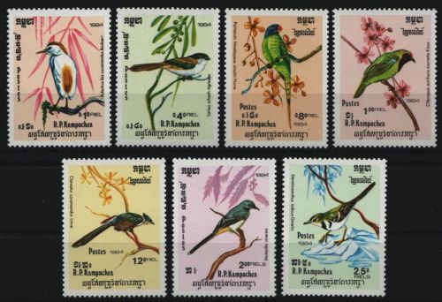 Kambodscha 1984 - Mi-Nr. 550-556 ** - MNH - Vögel / Birds