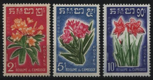 Kambodscha 1961 - Mi-Nr. 118-120 ** - MNH - Blumen / Flowers
