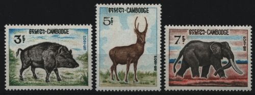 Kambodscha 1967 - Mi-Nr. 212-214 ** - MNH - Wildtiere / Wild animals