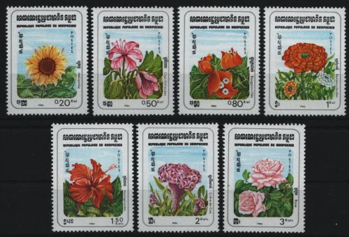 Kambodscha 1983 - Mi-Nr. 510-516 ** - MNH - Blumen / Flowers