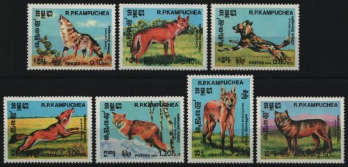 Kambodscha 1984 - Mi-Nr. 577-583 ** - MNH - Wildtiere / Wild animals