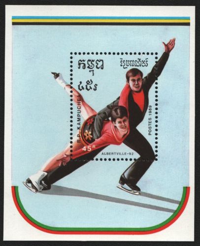 Kambodscha 1989 - Mi-Nr. Block 165 ** - MNH - Olympia Albertville