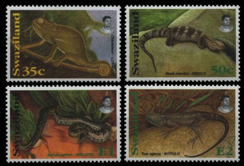 Swaziland 1996 - Mi-Nr. 656-659 ** - MNH - Reptilien / Reptiles