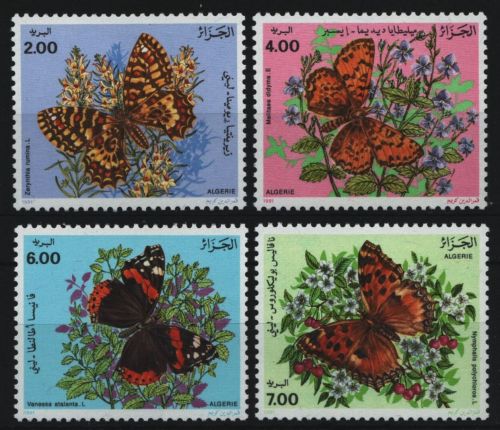 Algerien 1991 - Mi-Nr. 1050-1053 ** - MNH - Schmetterlinge / Butterflies