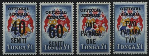 Tonga 1967 - Dienst - Mi-Nr. 22-25 ** - MNH - mit Aufdruck