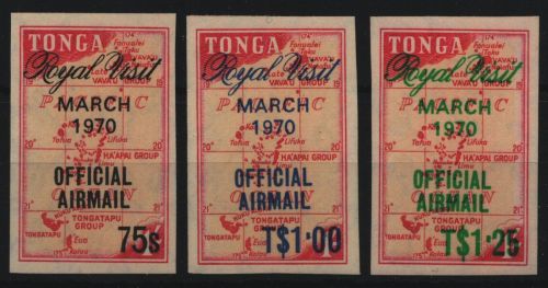 Tonga 1970 - Dienst - Mi-Nr. 39-41 ** - MNH - Besuch der Royals