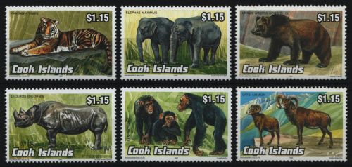 Cook-Inseln 1992 - Mi-Nr. 1341-1346 ** - MNH - Wildtiere / Wild animals