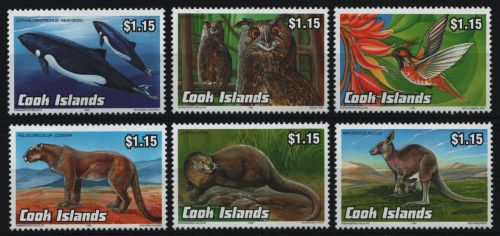 Cook-Inseln 1992 - Mi-Nr. 1348-1353 ** - MNH - Wildtiere / Wild animals