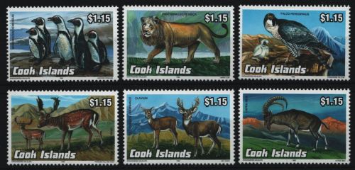 Cook-Inseln 1992 - Mi-Nr. 1370-1375 ** - MNH - Wildtiere / Wild animals