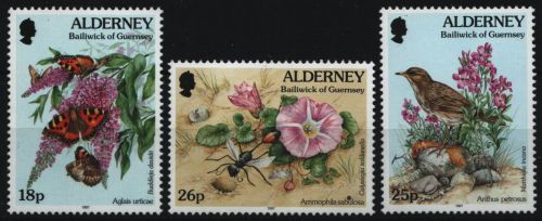 Alderney 1997 - Mi-Nr. 100-102 A ** - MNH - Fauna & Flora