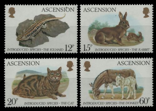 Ascension 1983 - Mi-Nr. 345-348 ** - MNH - Eingeschleppte Tiere