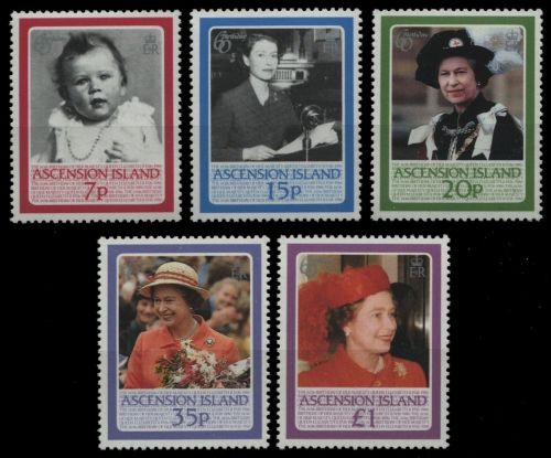 Ascension 1986 - Mi-Nr. 398-402 ** - MNH - Queen Elizabeth