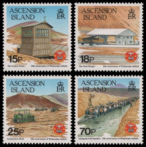 Ascension 1992 - Mi-Nr. 582-585 ** - MNH - Flugplatz / Airfield