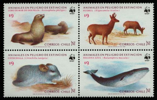 Chile 1984 - Mi-Nr. 1066-1069 ** - MNH - Wildtiere / Wild animals (III)