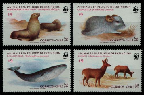 Chile 1984 - Mi-Nr. 1066-1069 ** - MNH - einzeln - Wildtiere / Wild animals
