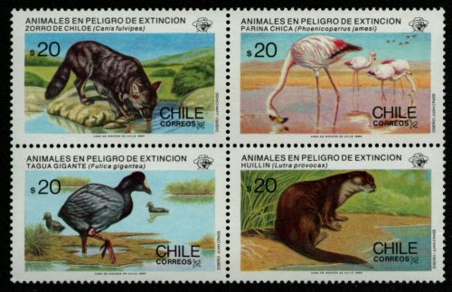 Chile 1985 - Mi-Nr. 1092-1095 ** - MNH - Wildtiere / Wild animals