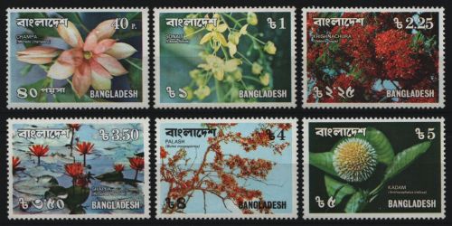 Bangladesch 1977 - Mi-Nr. 103-108 ** - MNH - Blüten / Blossoms