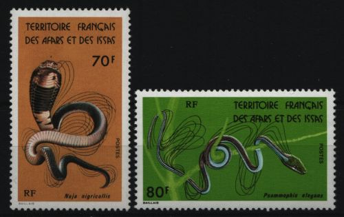 Afar und Issa 1976 - Mi-Nr. 155-156 ** - MNH - Schlangen / Snakes
