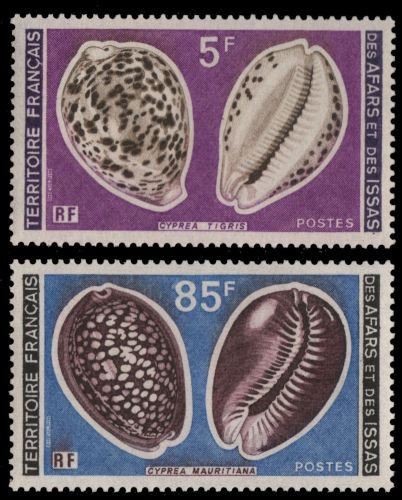 Afar und Issa 1977 - Mi-Nr. 171-172 ** - MNH - Meeresschnecken / Marine snails