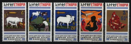 Äthiopien 1974 - Mi-Nr. 781-785 ** - MNH - Rinderpest