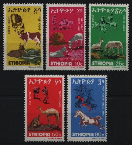 Äthiopien 1978 - Mi-Nr. 960-964 ** - MNH - Haustiere / Pets