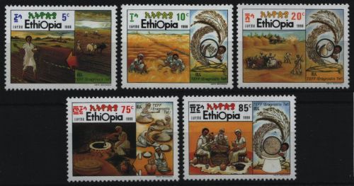 Äthiopien 1990 - Mi-Nr. 1380-1384 ** - MNH - Getreideart Tef