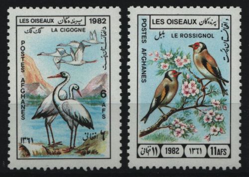 Afghanistan 1982 - Mi-Nr. 1270-1271 ** - MNH - Vögel / Birds