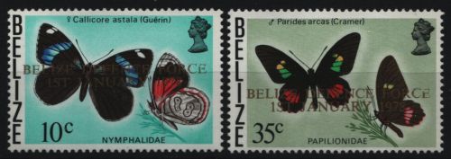 Belize 1978 - Mi-Nr. 379-380 ** - MNH - Schmetterlinge / Butterflies