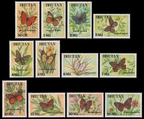 Bhutan 1990 - Mi-Nr. 1242-1253 ** - MNH - Schmetterlinge / Butterflies