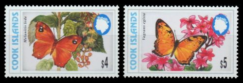 Cook-Inseln 1998 - Mi-Nr. 1489-1490 ** - MNH - Schmetterlinge / Butterflies