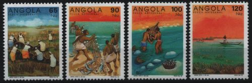 Angola 1992 - Mi-Nr. 901-904 ** - MNH - Fischfang