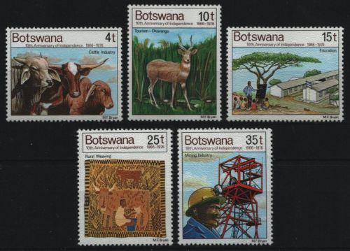 Botswana 1976 - Mi-Nr. 169-173 ** - MNH - 10 Jahre Unabhängigkeit