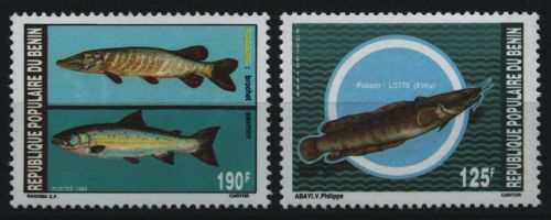 Benin 1989 - Mi-Nr. 485-486 ** - MNH - Fische / Fish