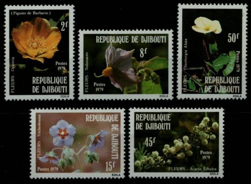 Dschibuti 1979 - Mi-Nr. 253-257 ** - MNH - Blumen / Flowers