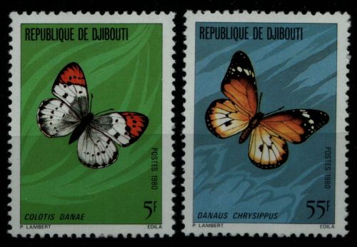 Dschibuti 1980 - Mi-Nr. 268-269 ** - MNH - Schmetterlinge / Butterflies