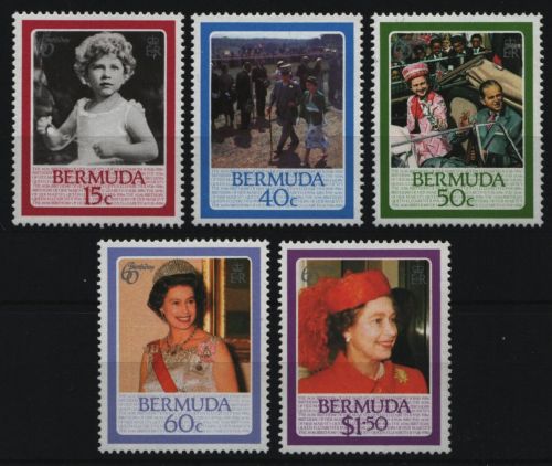 Bermuda 1986 - Mi-Nr. 488-492 ** - MNH - 60. Geburtstag der Queen