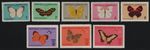Dominikanische Republik 1966 - Mi-Nr. 868-875 ** - MNH - Schmetterlinge