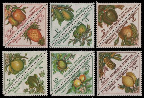Gabun 1962 - Porto - Mi-Nr. 34-45 ** - MNH - Früchte / Fruits