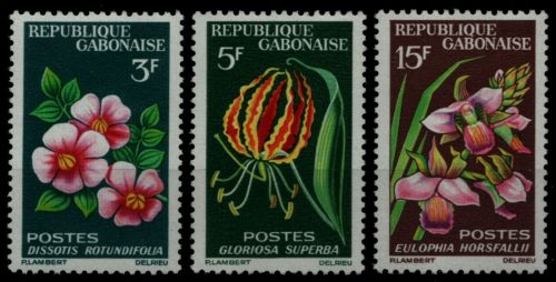 Gabun 1964 - Mi-Nr. 210-212 ** - MNH - Blüten / Blossoms