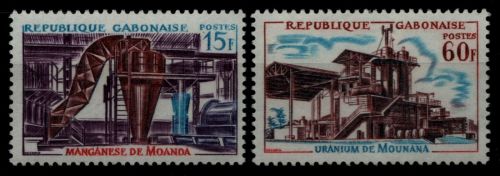 Gabun 1965 - Mi-Nr. 222-223 ** - MNH - Bergbau