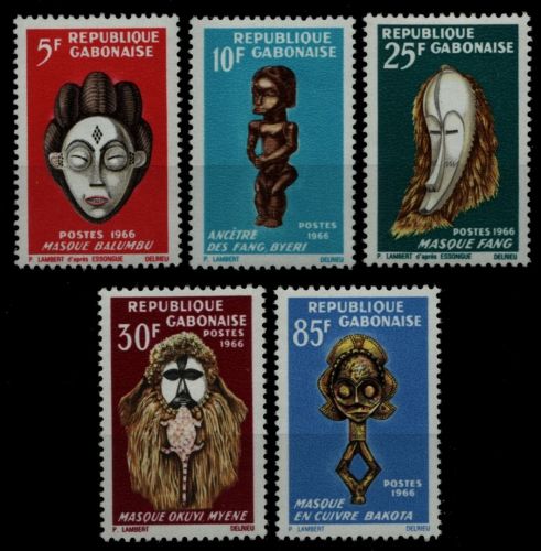 Gabun 1966 - Mi-Nr. 238-242 ** - MNH - Afrikanische Kunst / African art