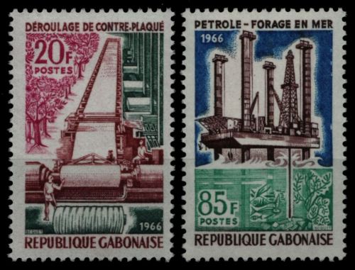 Gabun 1966 - Mi-Nr. 251-252 ** - MNH - Wirtschaft / Economy