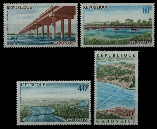 Gabun 1976 - Mi-Nr. 578-581 ** - MNH - Brücken / Bridges