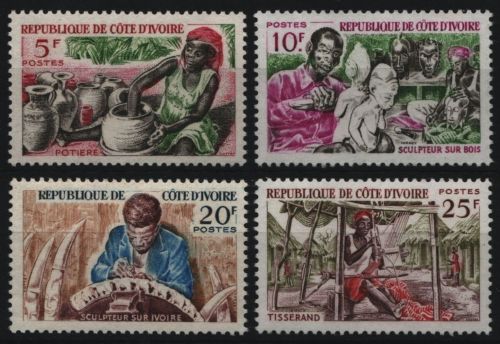 Elfenbeinküste 1965 - Mi-Nr. 278-281 ** - MNH - Kunsthandwerk