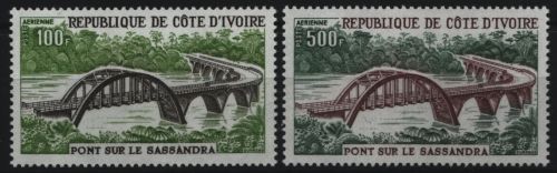Elfenbeinküste 1974 - Mi-Nr. 447-448 ** - MNH - Brücken / Bridges