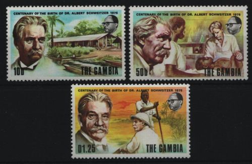 Gambia 1975 - Mi-Nr. 303-305 ** - MNH - Albert Schweitzer